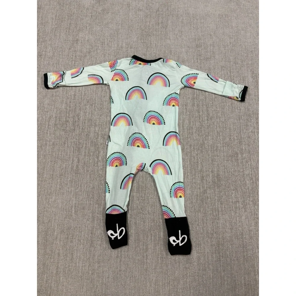 Birdie Bean Mila Ruffle Rainbow Pajama Bamboo Zippy Size 0-3 Months